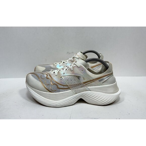 Saucony Endorphin Elite Mens Running Shoes Sz 8.5 White Gold Sneakers S20768-13 - Picture 4 of 11